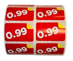 1000 1.5″x1″ $0.99 Product Price Point of Sale Retail Labels Stickers (10 Rolls)