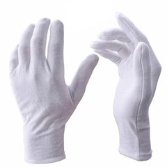1-10 Pairs White Cotton Gloves Full Finger Waiter Driver Work Jewelry Formal