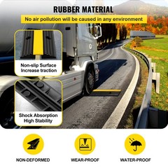 VEVOR 4PCS 1 Channel Speed Bumps Wire Hose 22000lbs Cable Protector Ramp