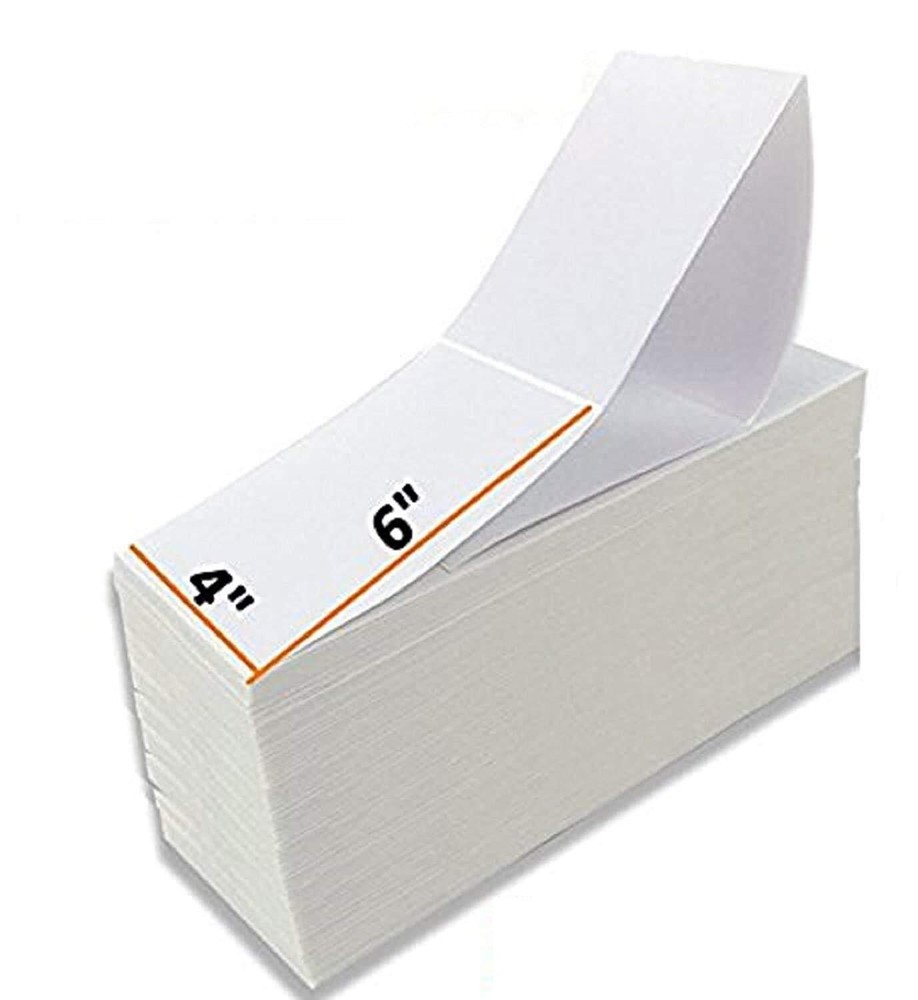 2000 4000 5000 8000 4×6 Fanfold Direct Thermal Shipping Labels Zebra 4″x6″