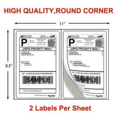 8.5×5.5″ Shipping Labels 2 Per Sheet Self-adhesive for Laser and Inkjet Printers