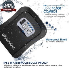 Key Lock Box Combination 4 Digits, Aluminum Alloy Lockbox, Metal Waterproof