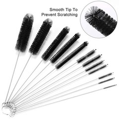 9.5 Inches Long Straw Cleaner Brush Set, 12 Pack 9.45 inches / 24 cm, Black
