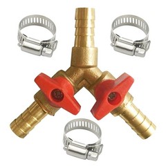 5/16 Inch Hose Barb Valve Brass 3 Way Shut Off Y Shaped 2 Switch Ball Valve