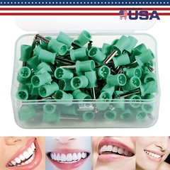 100Pcs Dental dentist Rubber Prophy Tooth Polish Cups Brushes Polishing green us