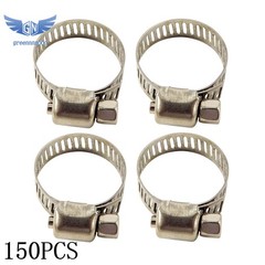 150 Pack 1/2″-3/4″ Stainless Adjustable Drive Hose Clamp Fuel Line Clip