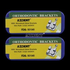 Dental Orthodontic Monoblock Metal Brackets Braces Mini Roth 022 3-4-5 Hook