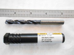 NEW GUHRING SOLID CARBIDE 5XD, HP DRILL 9/32″ CUT DIA X 53MM FL X 91MM OAL FIREX