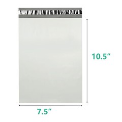 1000 Poly 7.5×10.5 White Poly Mailers Shipping Envelopes Mailing Bags 2.5 Mil