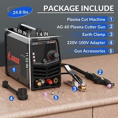 GZ GUOZHI 55Amp Non-Touch Plasma Cutter Dual Voltage LED Display Pilot Arc[2025]
