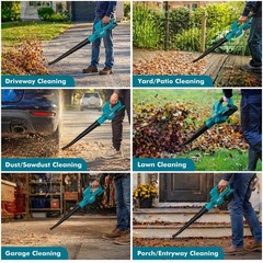 Leaf Blower Cordless – 21V Powerful Electric Leaf Blower with 2 Batteries and…