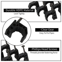 50 Pack 1/2″ Half Clamps JHook with Screws, PEX Clips JClamp for Tubing Pipe …