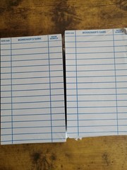 Library Cards School Book Checkouts 100 per pack author title date name room