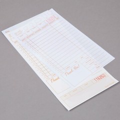 (2000-Pack) 2 Part Tan and White Carbonless Guest Checks w/ Bottom Guest Receipt