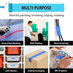 White Painters Tape Multi-Surface Tape, 2 in x 60 yards per roll, Easy to Remove