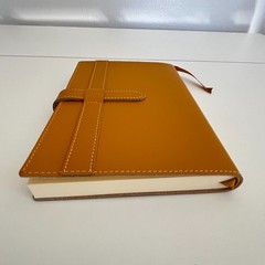 Never Used Barnes & Noble Dark Mustard Yellow Leather Journal Hand Made in Italy