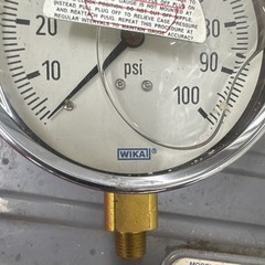 WIKA Analog 0-100 PSI Air Pressure Gauge, 100 psi Max, Side/Bottom Mount