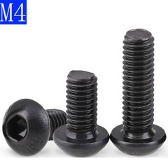 M4 4mm M4x0.7 black 10.9 Alloy Steel – Hex Socket BUTTON HEAD Screws – ISO7380