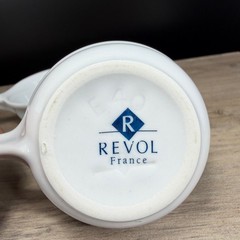 Revol France White Porcelain Single Handle Ramekins Set of 2 Individual Dishes