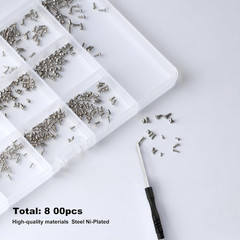 Mini Micro Small Phillips Pan Head Machine Screws Assortment Kit Nickel 800 Pcs