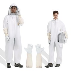 QHZHANG Professional Sting-Proof Full Body Beekeeping Suit, Polycotton Bee Su…