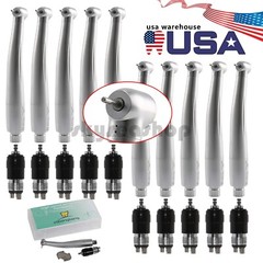 1-10 Dental High Speed Handpiece Turbine + Quick Coupler Connector 4-Hole BN-Y