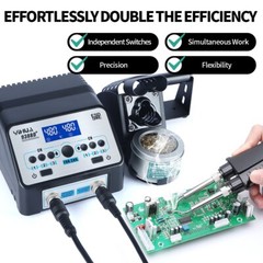 YIHUA 938BD+ Tweezers 2 in 1 Soldering Station Soldering Iron Kit Rework Station