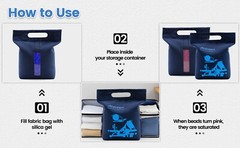 Adsorbco 2 lb Blue Silica Gel Packets with a Hook and Loop Canvas Bags