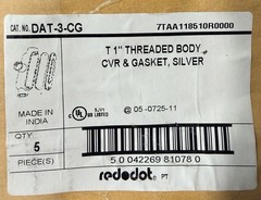 (5) Red Dot DAT-3-CG T 1″ Threaded Body CVR & Gasket