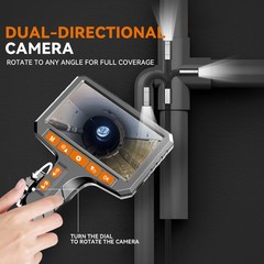 Borescope Endoscope Two-Way 360° Articulating 4.3″ IPS 8X Zoom 6mm Lens RALCAM