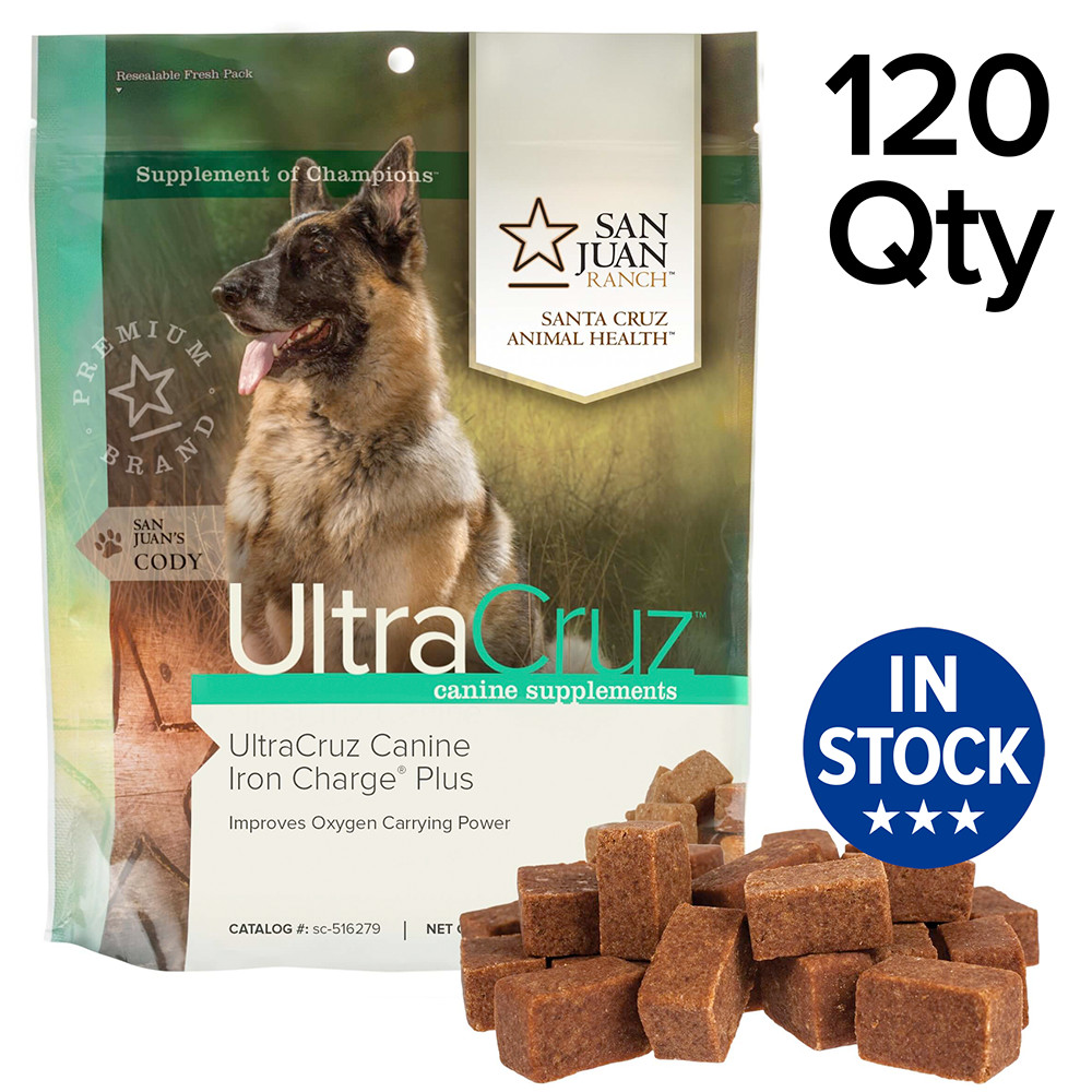 UltraCruz Canine Iron Charge Plus Supplement for Dogs, 120 Tasty Chews