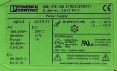 Phoenix Contact MINI-PS-100-240AC/24DC/1 Power Supply