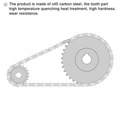uxcell 25 Tooth Roller Sprocket B Type #25 Chain Single Strand 1/4″ Pitch 8mm…
