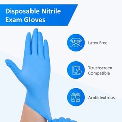 100 Blue/Indigo Nitrile Exam Gloves 4mil Latex-Free Powder-Free Medical