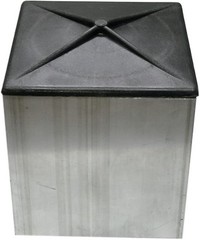 Square Light Pole Top Cap- Black Plastic