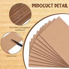 50 Pack Corrugated Cardboard Sheets Flat Cardboard Inserts Flat Squares Separ…