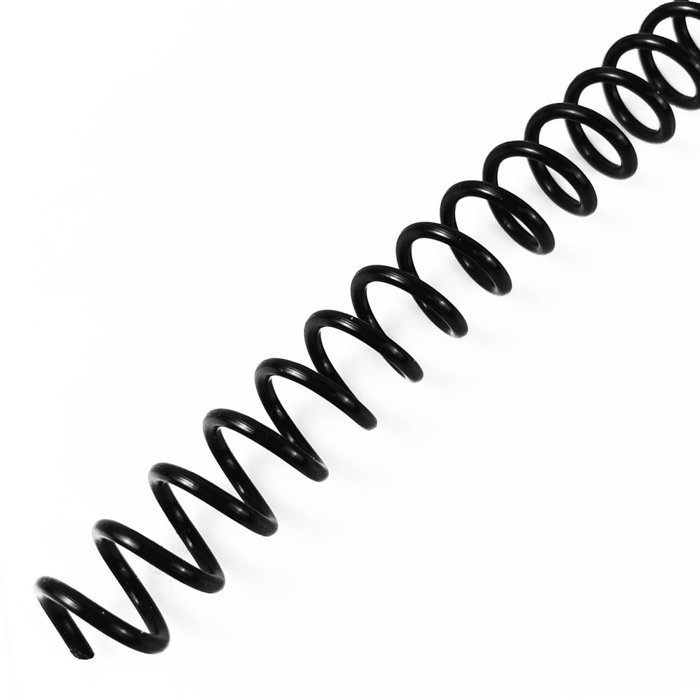 100 Pack Plastic Spiral Binding Coils 11mm 7/16 Inch 41 Pitch Black Letter