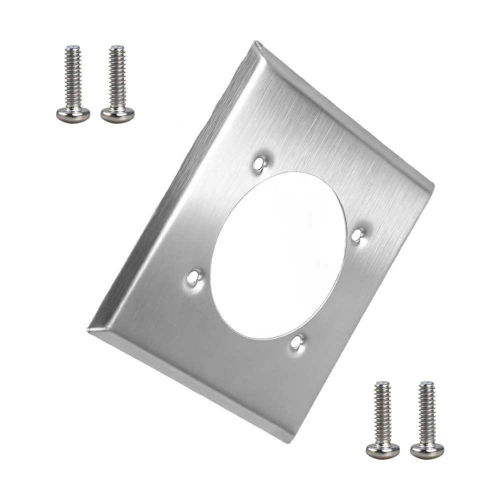 Single Hole 2 Gang Receptacle Wall Plate W/ 4 Screws for Hubbell HBL9450A 14-50R