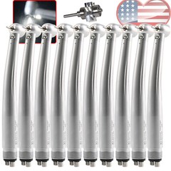 1-10 Dental LED Fiber Optic E-generator High Speed Handpiece 4 HOLES