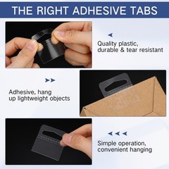 Blulu 3000 Pcs Clear Slot Hole Hang Tags Self Adhesive Hanging Tabs Plastic
