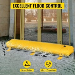 Industrial PVC Flood Barrier: 24ft L x 20in W x 12in H, Waterproof & Durable