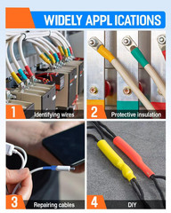 204PCS 3:1 Adhesive Heat Shrink Tubing Kit, Marine Grade, 6 Colors