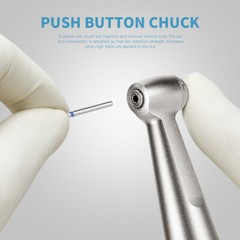 3 X Dental 1:1 Low Speed Handpiece Push Button Fit FG 1.6mm Burs Contra Angle US