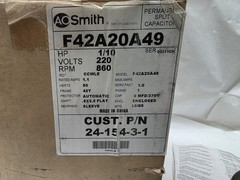A.O. Smith Model F42A20A49 1/10 HP 230 V 1 PH 860 RPM 42Y Fr. Fan/Blower Motor