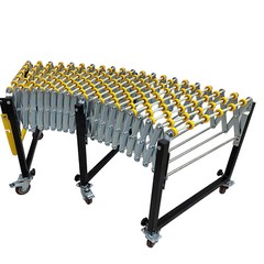 31.5in – 118in Non-power Flexible Expandable Roller Conveyor ABS Skate Wheels