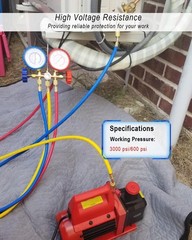 R134A R410A R22 R12 Charging Hoses and Ball Valve Set HVAC Low Loss Fittings new