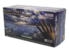 Dark Light 9 Mil Nitrile Powder Free Exam Gloves (Black, X-Large), 100 Count (Pa