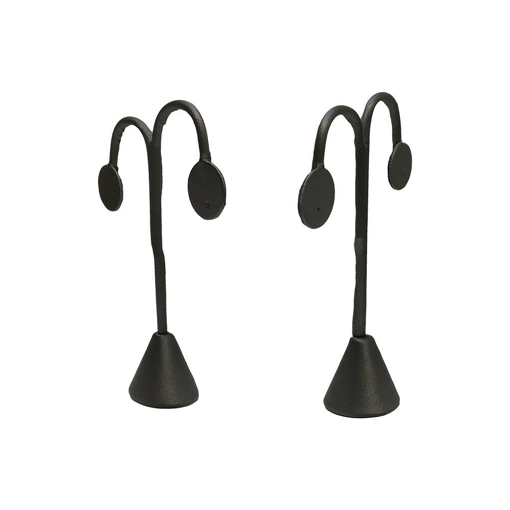 Set Of 2 Pc High Slate Gray Leatherette 15-1/2” Single Earring Display