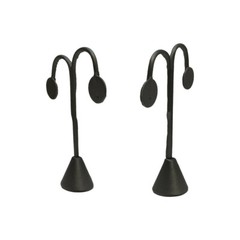 Set Of 2 Pc High Slate Gray Leatherette 15-1/2” Single Earring Display