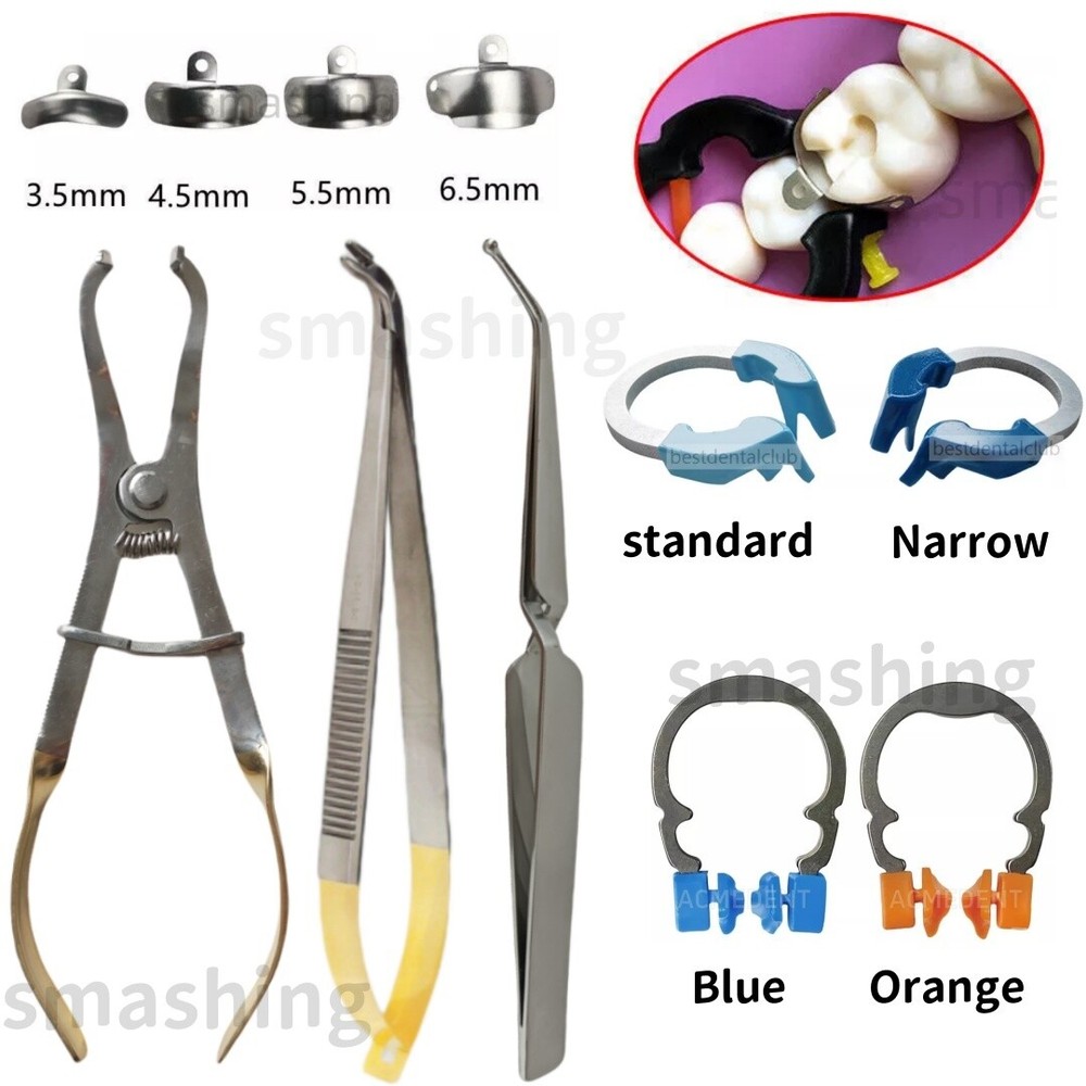 Dental Matrix Bands Ring Sectional Matrice Forcep Clamp Tooth Restoration Molar